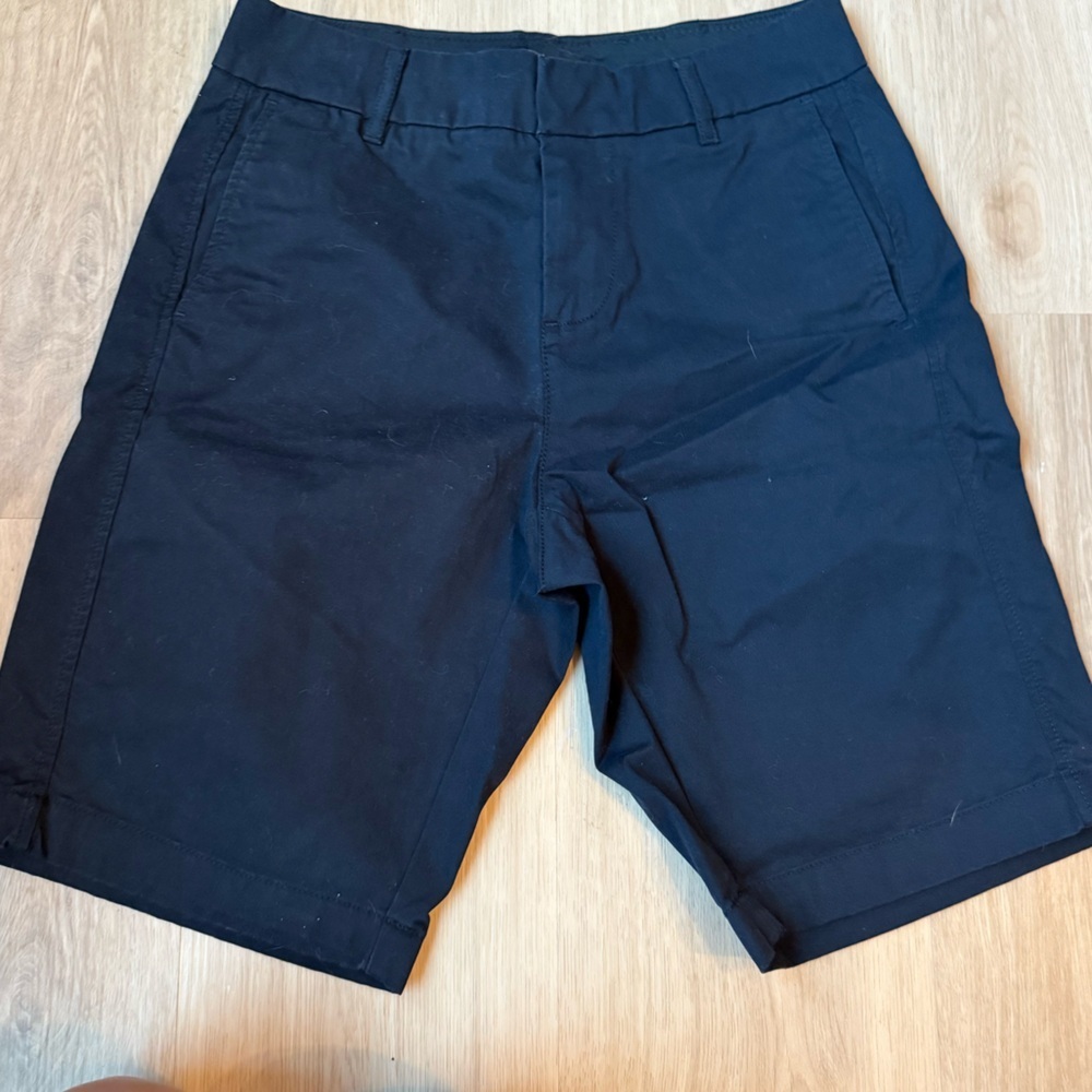 Quince Organic Cotton Classic Stretch Chino Shorts Women’s Black Sz 2 - Picture 2 of 4